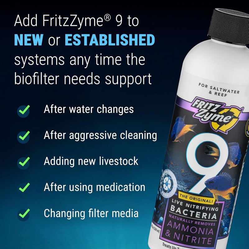 Fritz Aquatics FritzZyme 9 Nitrifying Bacteria for Salt Water Aquariums - 8 Ounce - Image 4
